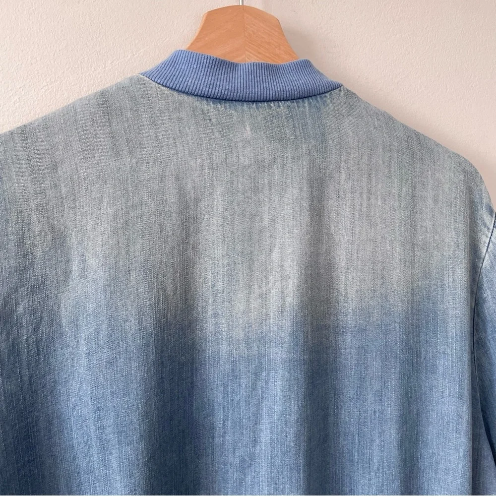 Urban Outfitters Light Blue Denim Bomber Jacket